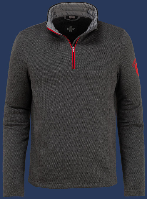 Pullover Naples Men | SiSuMelaHighTec | Darkgreymelange/Red - Herren NAPM-751-DGRE-GRÖßE Winter